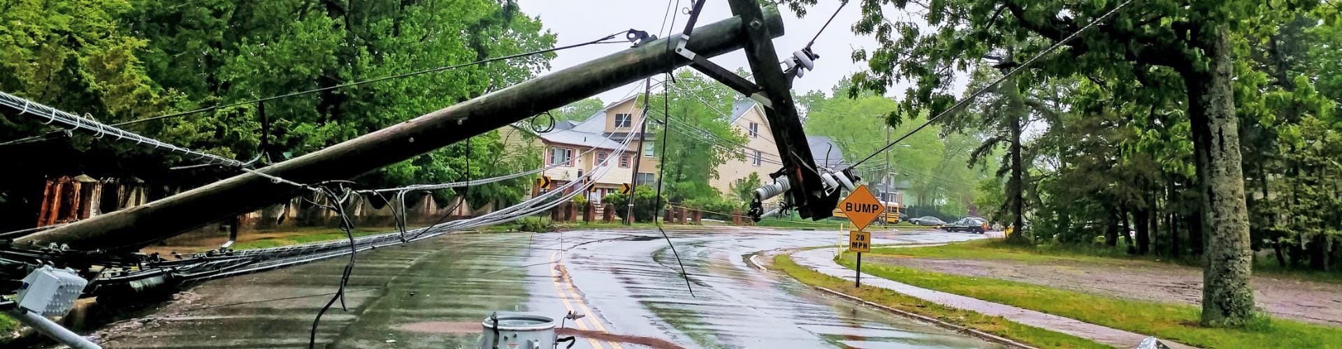 photo of a downed power line