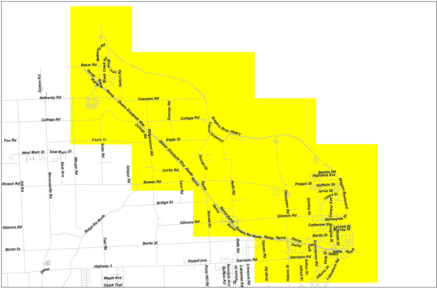 Fort Erie Tree Trimming Zone 1 Map